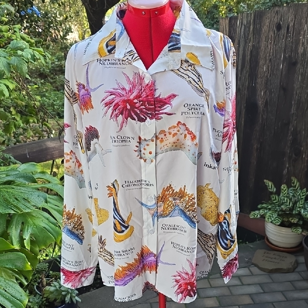 Colorful Marine Life Print Shirt